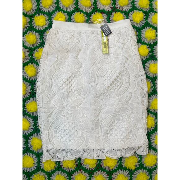Gianni Bini Mindy Crochet Cover White Pencil Skirt - Picture 6 of 7